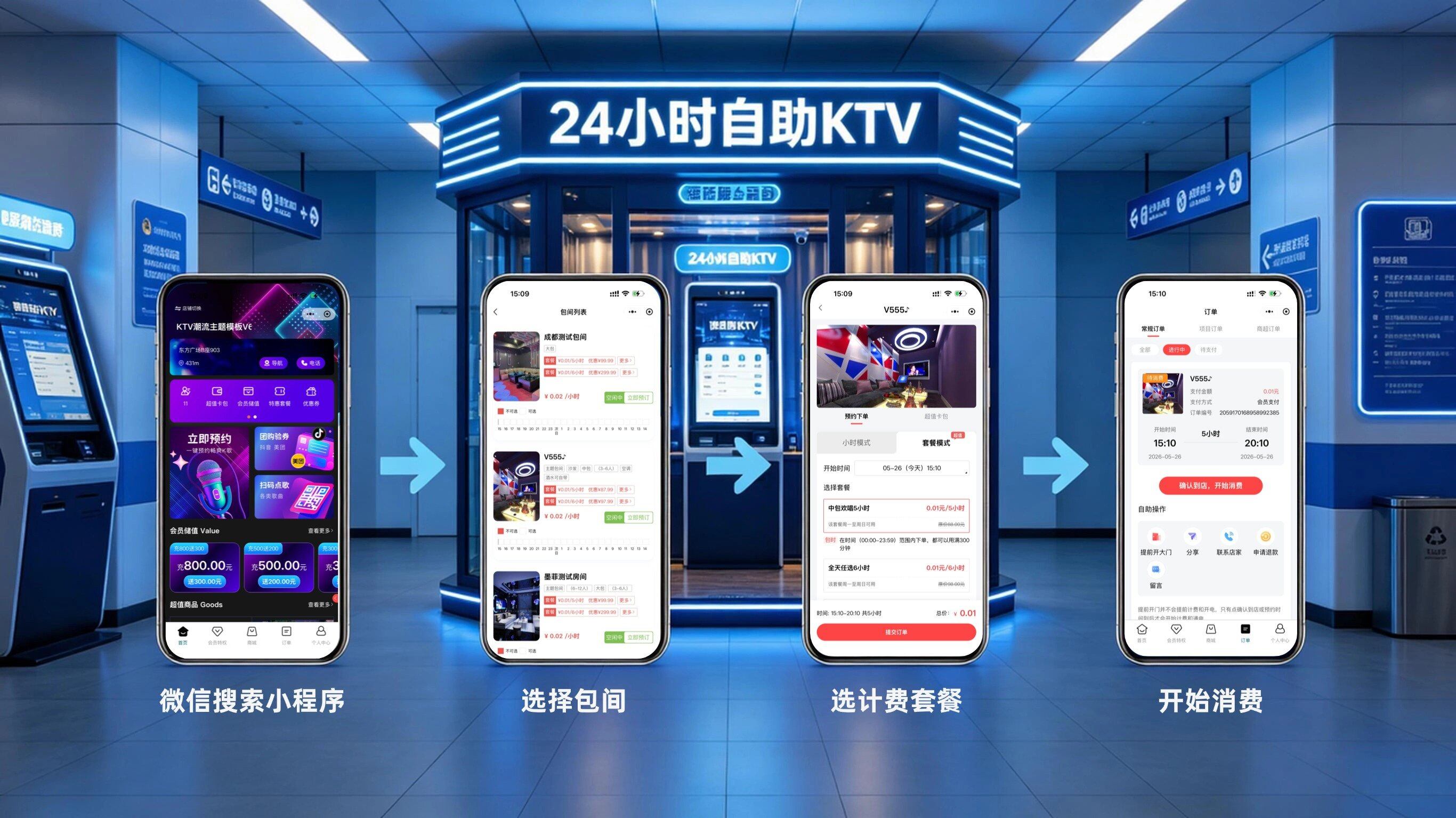 自助ktv一个顾客从搜索到开包间——全程无需服务员