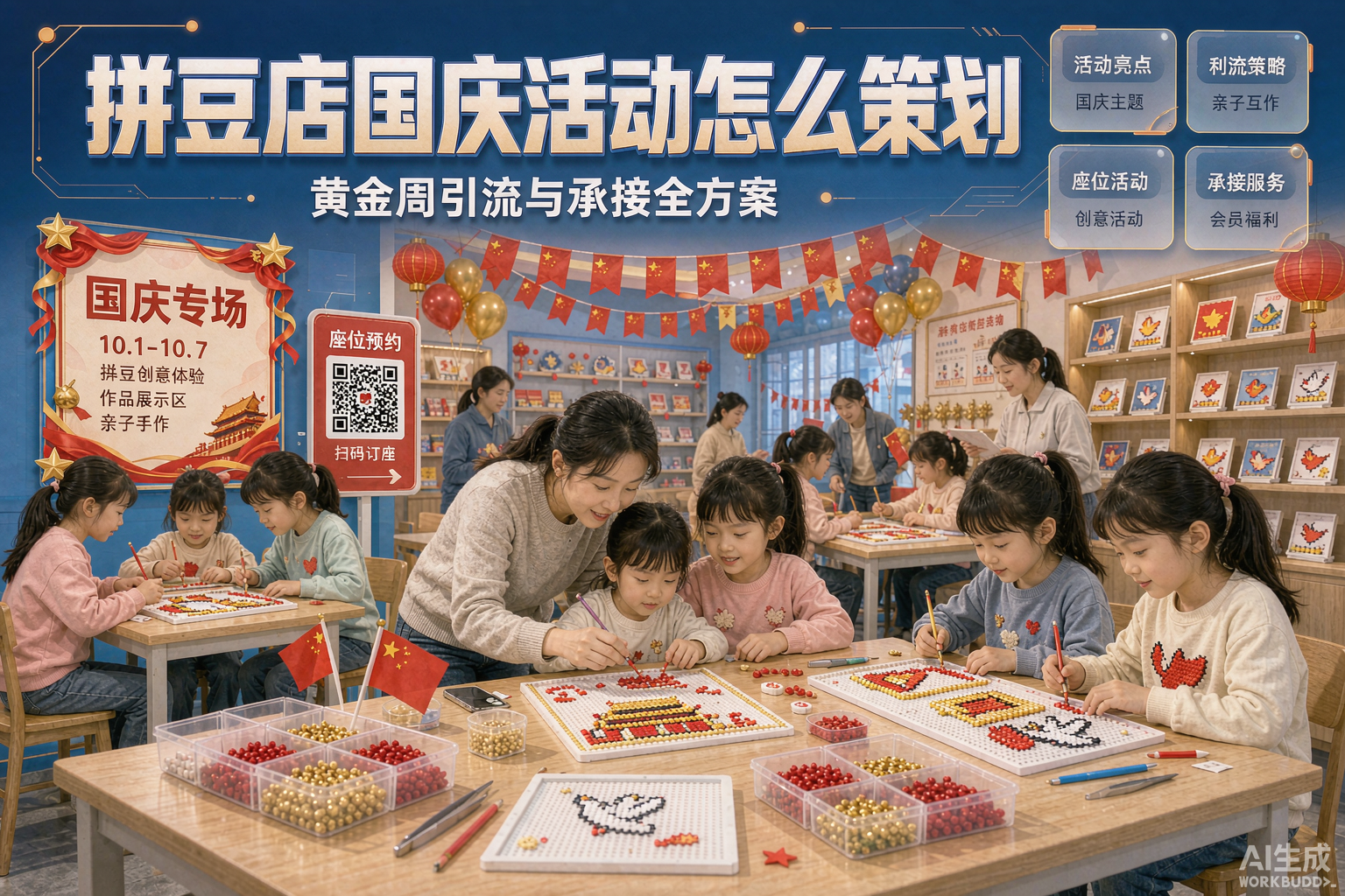 拼豆店国庆活动怎么策划？黄金周引流与承接全方案 | 小界手工门店