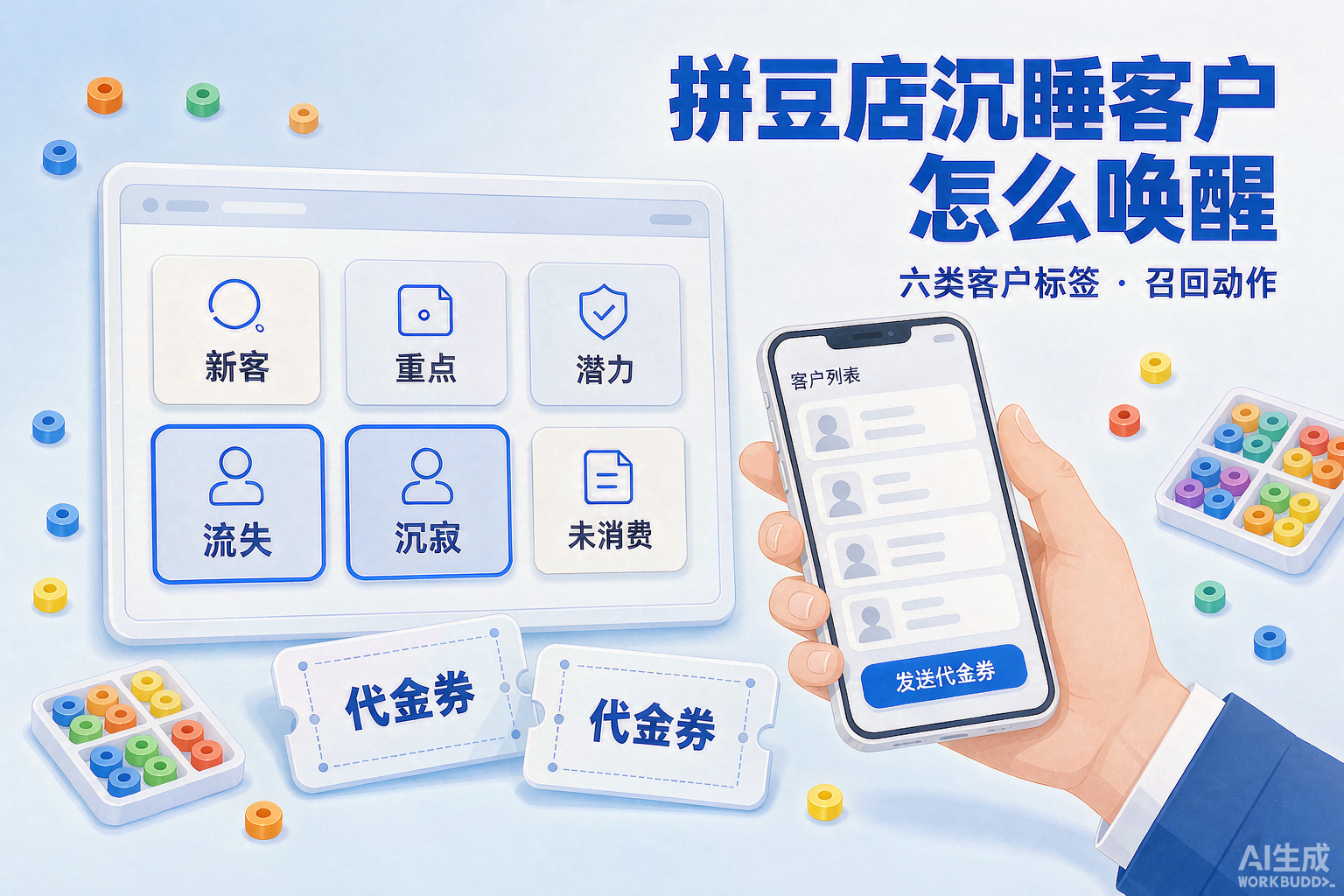 拼豆店沉睡客户怎么唤醒?六类客户标签与召回动作 | 小界手工门店